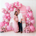 Pink Balloon Set, 60pcs 12-inch Metallic Pink Balloons Hot Pink and Light Pink Balloons Baby Pink Party Balloons Perfect for Girls' Birthdays Baptisms and Wedding Parties