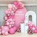 Pink Balloon Set, 60pcs 12-inch Metallic Pink Balloons Hot Pink and Light Pink Balloons Baby Pink Party Balloons Perfect for Girls' Birthdays Baptisms and Wedding Parties