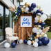 Navy Blue Gold Balloons Arch Kit,White and Gold Confetti Balloons Arch,Navy Blue Balloons for Birthday Graduation Ceremony Anniversary Party Decorations Navy Blue Gold Balloons Arch Kit,White and Gold Confetti Balloons Arch,Navy Blue Balloons for Birthday Graduation Ceremony Anniversary Party Decorations