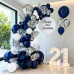 Navy Blue and Silver Balloons Arch Kit,Blue and Silver Balloons,Silver Confetti White Balloons Arch for Graduation Ceremony, Birthday New Year Party Decorations Navy Blue and Silver Balloons Arch Kit,Blue and Silver Balloons,Silver Confetti White Balloons Arch for Graduation Ceremony, Birthday New Year Party Decorations