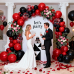 Red and Black Balloon Arch Kit,Black and Red Confetti Balloons, Black and Red Party Balloons with Different Size for Graduation Birthday Anniversary Prom New Year Party Decorations