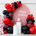 Red and Black Balloon Arch Kit,Black and Red Confetti Balloons, Black and Red Party Balloons with Different Size for Graduation Birthday Anniversary Prom New Year Party Decorations
