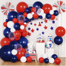 Red White and Blue Balloon Arch Kit,Red and Blue Confetti Balloon,Navy Blue Party Balloons for Birthday Graduation Ceremony New Year Anniversary Celebration Decorations
