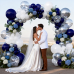 Navy Blue and Silver Balloons - 60 pcs 12" Navy Blue and White Silver Confetti Balloons for Birthday Wedding Graduation Party Decorations Navy Blue and Silver Balloons - 60 pcs 12" Navy Blue and White Silver Confetti Balloons for Birthday Wedding Graduation Party Decorations