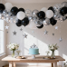 Black and Silver Balloons - 60pcs 12" Black and White Balloons with Metallic Silver Confetti Balloons Birthday New Years Wedding Graduation Party Decorations