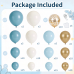 Dusty Blue Balloon Arch Kit, Baby Blue and gold Balloon Sand White Confetti Gold Balloons for Baby Shower Beach Party Birthday Wedding Decorations Dusty Blue Balloon Arch Kit, Baby Blue and gold Balloon Sand White Confetti Gold Balloons for Baby Shower Beach Party Birthday Wedding Decorations