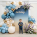 Dusty Blue Balloon Arch Kit, Baby Blue and gold Balloon Sand White Confetti Gold Balloons for Baby Shower Beach Party Birthday Wedding Decorations Dusty Blue Balloon Arch Kit, Baby Blue and gold Balloon Sand White Confetti Gold Balloons for Baby Shower Beach Party Birthday Wedding Decorations
