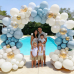 Dusty Blue Balloon Arch Kit, Baby Blue and gold Balloon Sand White Confetti Gold Balloons for Baby Shower Beach Party Birthday Wedding Decorations Dusty Blue Balloon Arch Kit, Baby Blue and gold Balloon Sand White Confetti Gold Balloons for Baby Shower Beach Party Birthday Wedding Decorations